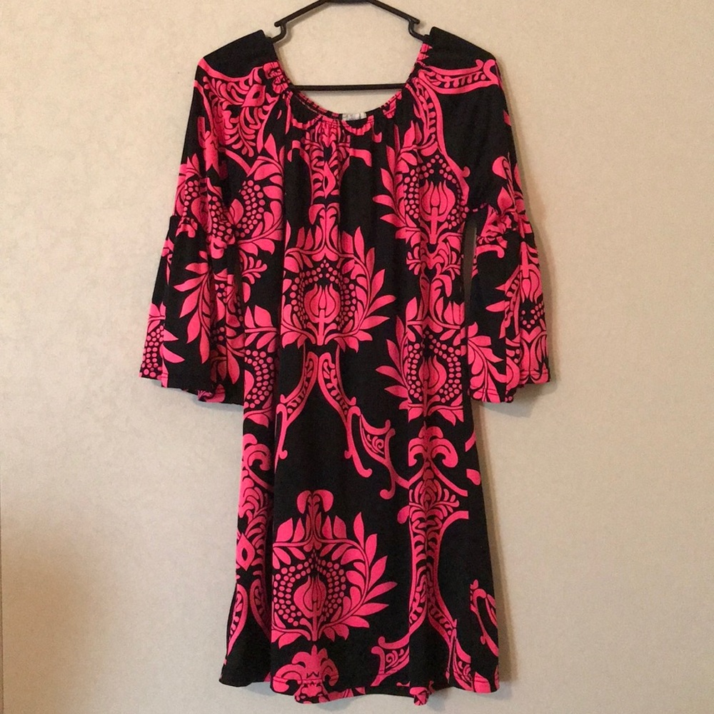 Black and pink dress